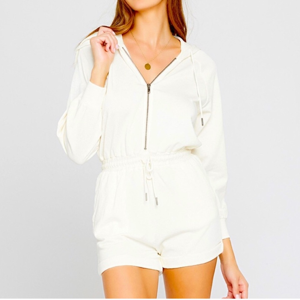 L*SPACE Off White Hooded Romper